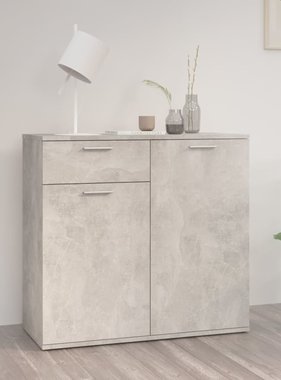VidaXL Dressoir 80x36x75 cm spaanplaat betongrijs