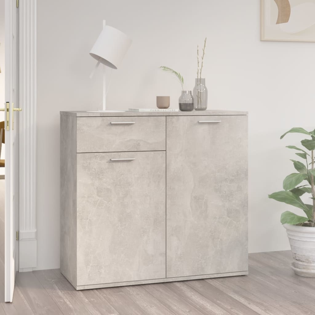 VidaXL Dressoir 80x36x75 cm spaanplaat betongrijs