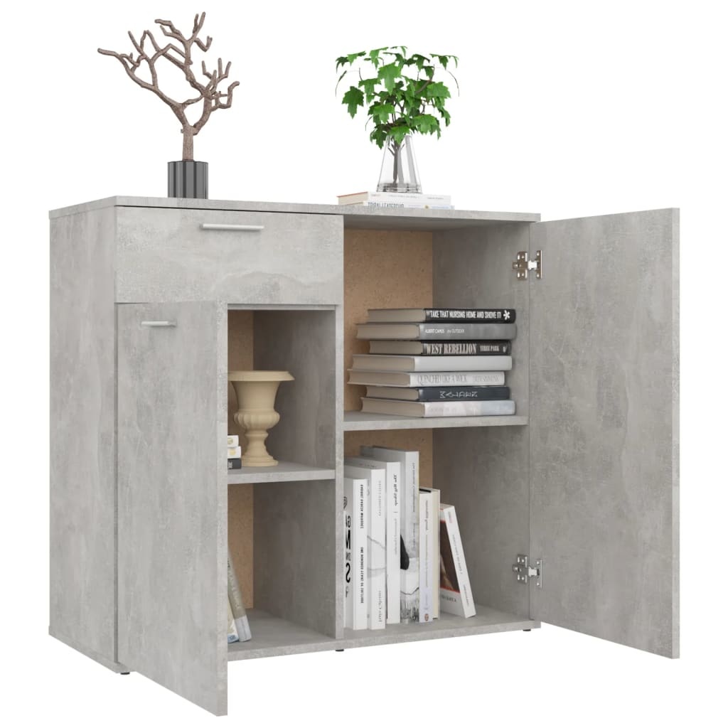 VidaXL Dressoir 80x36x75 cm spaanplaat betongrijs