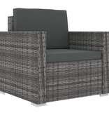 vidaXL 13-delige Loungeset met kussens poly rattan grijs