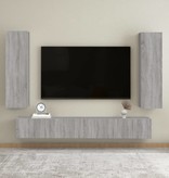 VidaXL Tv-wandmeubels 2 st 30,5x30x110 cm grijs sonoma eikenkleurig