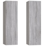 VidaXL Tv-wandmeubels 2 st 30,5x30x110 cm grijs sonoma eikenkleurig