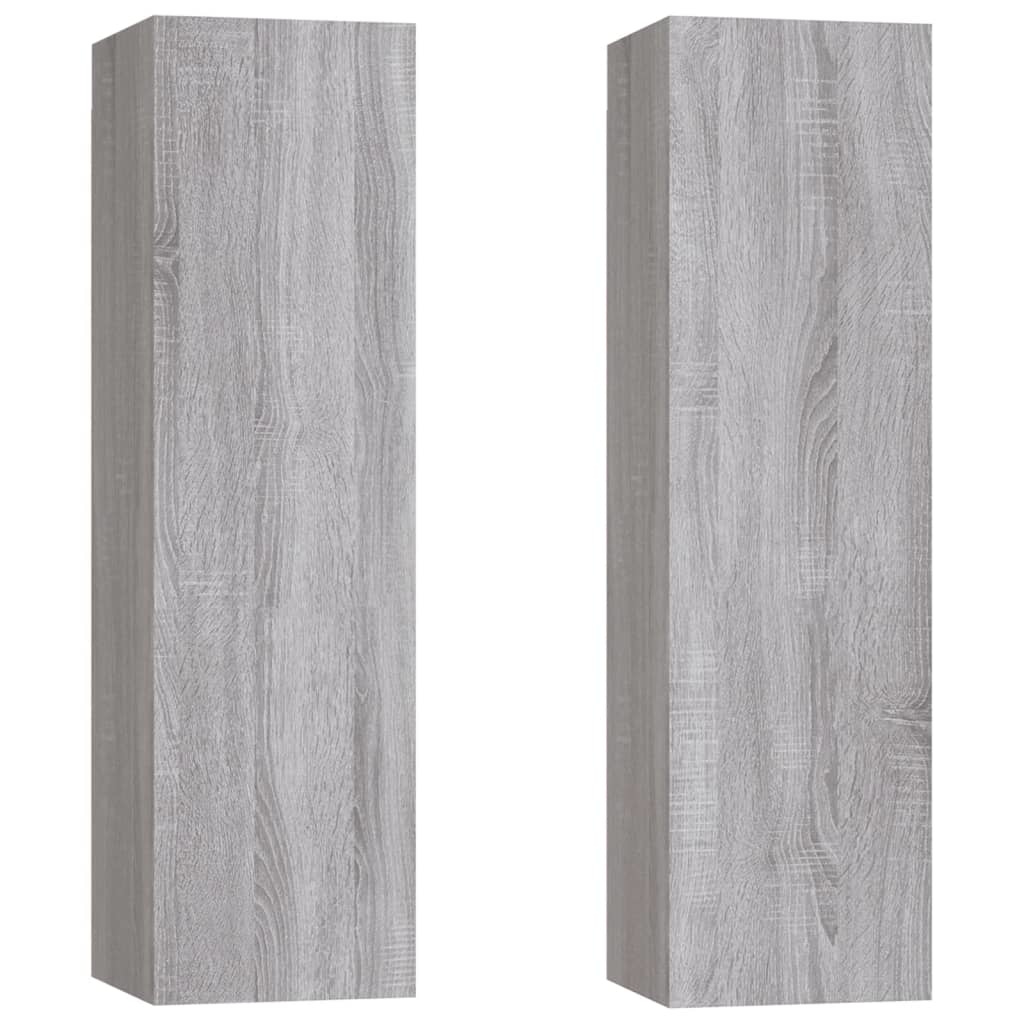 VidaXL Tv-wandmeubels 2 st 30,5x30x110 cm grijs sonoma eikenkleurig