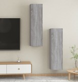 VidaXL Tv-wandmeubels 2 st 30,5x30x110 cm grijs sonoma eikenkleurig