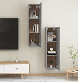 VidaXL Tv-wandmeubels 2 st 30,5x30x110 cm grijs sonoma eikenkleurig