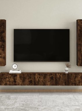VidaXL Tv-wandmeubels 2 st 30,5x30x110 cm gerookt eikenkleurig