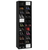 VidaXL Schoenenkast 54x34x183 cm bewerkt hout zwart