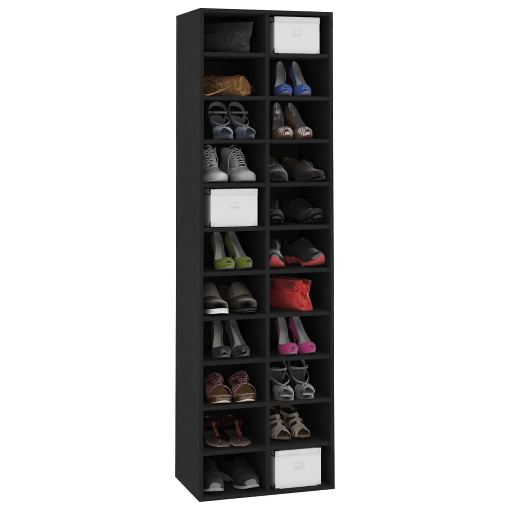 VidaXL Schoenenkast 54x34x183 cm bewerkt hout zwart