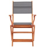 VidaXL Tuinstoelen inklapbaar 4 st eucalyptushout en textileen grijs