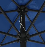 VidaXL Parasol met LED-verlichting en aluminium paal 270 cm azuurblauw