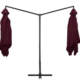 VidaXL Parasol dubbel met stalen paal 250x250 cm bordeauxrood