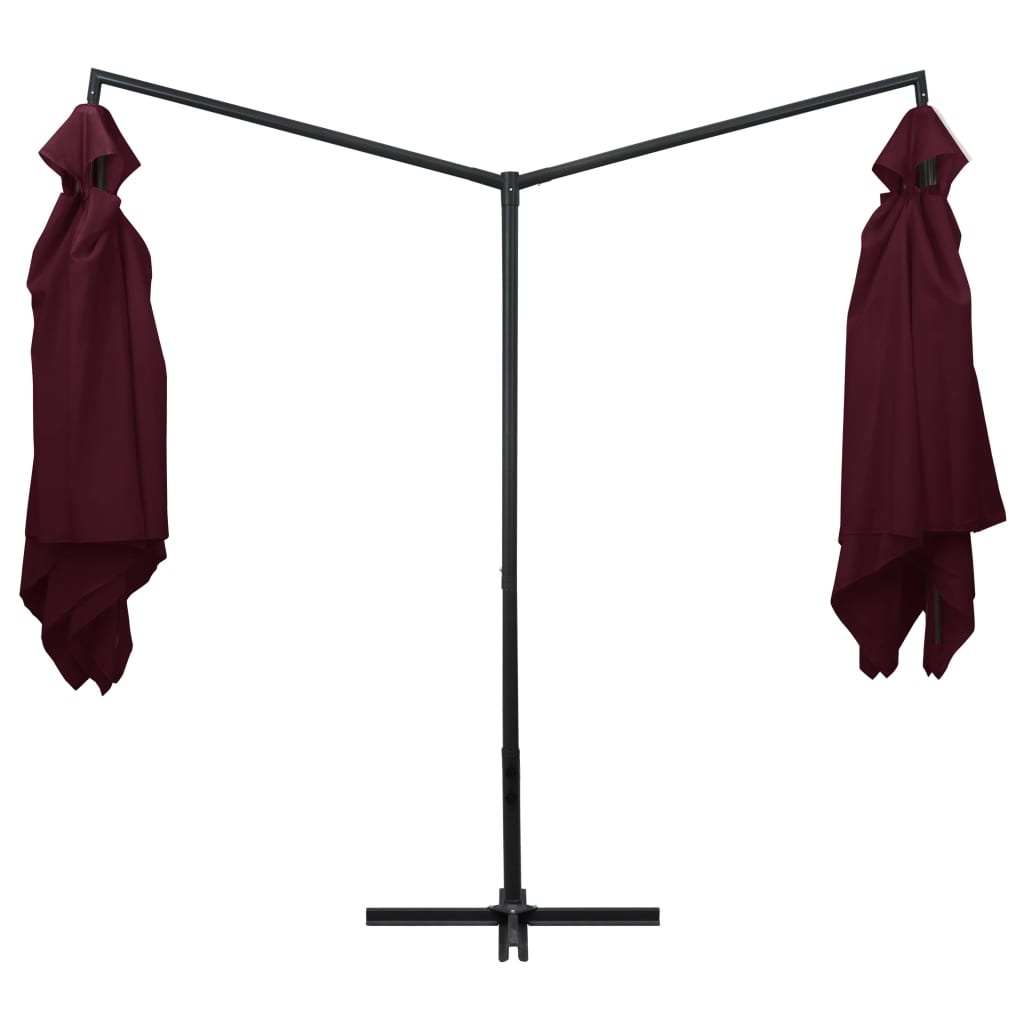 VidaXL Parasol dubbel met stalen paal 250x250 cm bordeauxrood