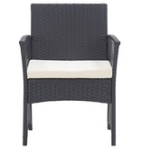 VidaXL Tuinstoelen met kussens 2 st poly rattan zwart