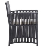 VidaXL Tuinstoelen met kussens 2 st poly rattan zwart