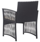 VidaXL Tuinstoelen met kussens 2 st poly rattan zwart