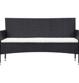 vidaXL 5-delige Loungeset met kussens poly rattan zwart