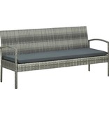 VidaXL 5-delige Loungeset met kussens poly rattan grijs