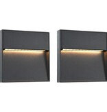 vidaXL LED-buitenwandlampen 2 st 3 W vierkant zwart
