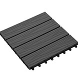 vidaXL Terrastegels diep reliëf 30x30 cm 1 m² HKC zwart 11 st