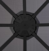 vidaXL Tuinpaviljoen met gordijn 3x3 m aluminium zwart