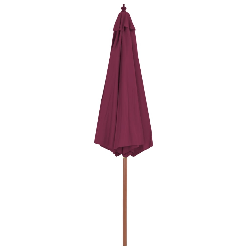 VidaXL Parasol met houten paal 300 cm bordeauxrood