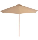 vidaXL Parasol met houten paal 300 cm taupe