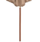 vidaXL Parasol met houten paal 300 cm taupe