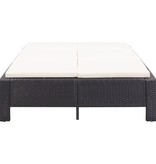 VidaXL Ligbed met kussen 2-persoons poly rattan zwart