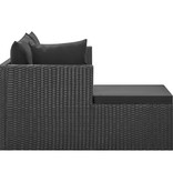 vidaXL 4-delige Loungeset met kussens poly rattan zwart