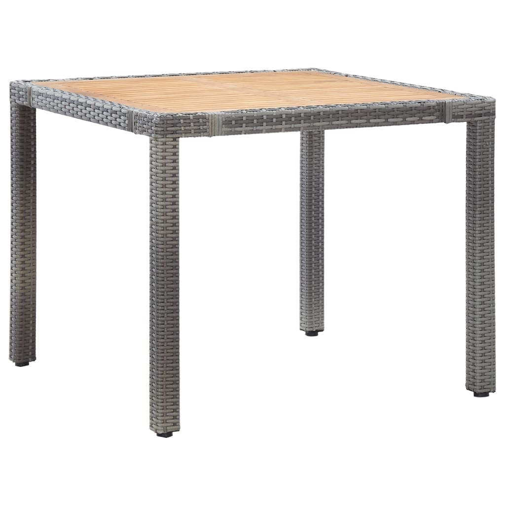 VidaXL 5-delige Tuinset met kussens poly rattan grijs