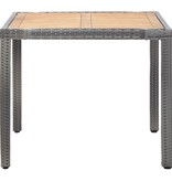 VidaXL 5-delige Tuinset met kussens poly rattan grijs