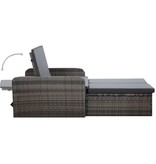 vidaXL 2-delige Loungeset met kussens poly rattan grijs