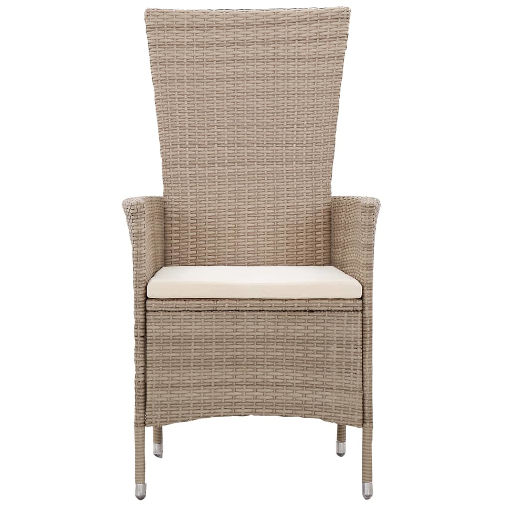 VidaXL 9-delige Tuinset met kussens poly rattan beige