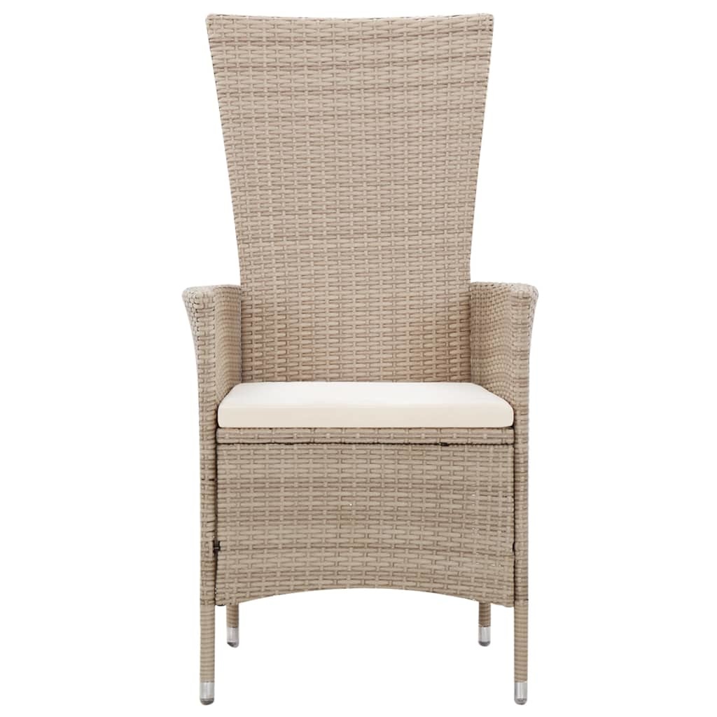 VidaXL 7-delige Tuinset met kussens poly rattan beige