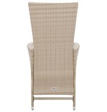 VidaXL 7-delige Tuinset met kussens poly rattan beige