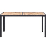 VidaXL 7-delige Tuinset met kussens poly rattan zwart