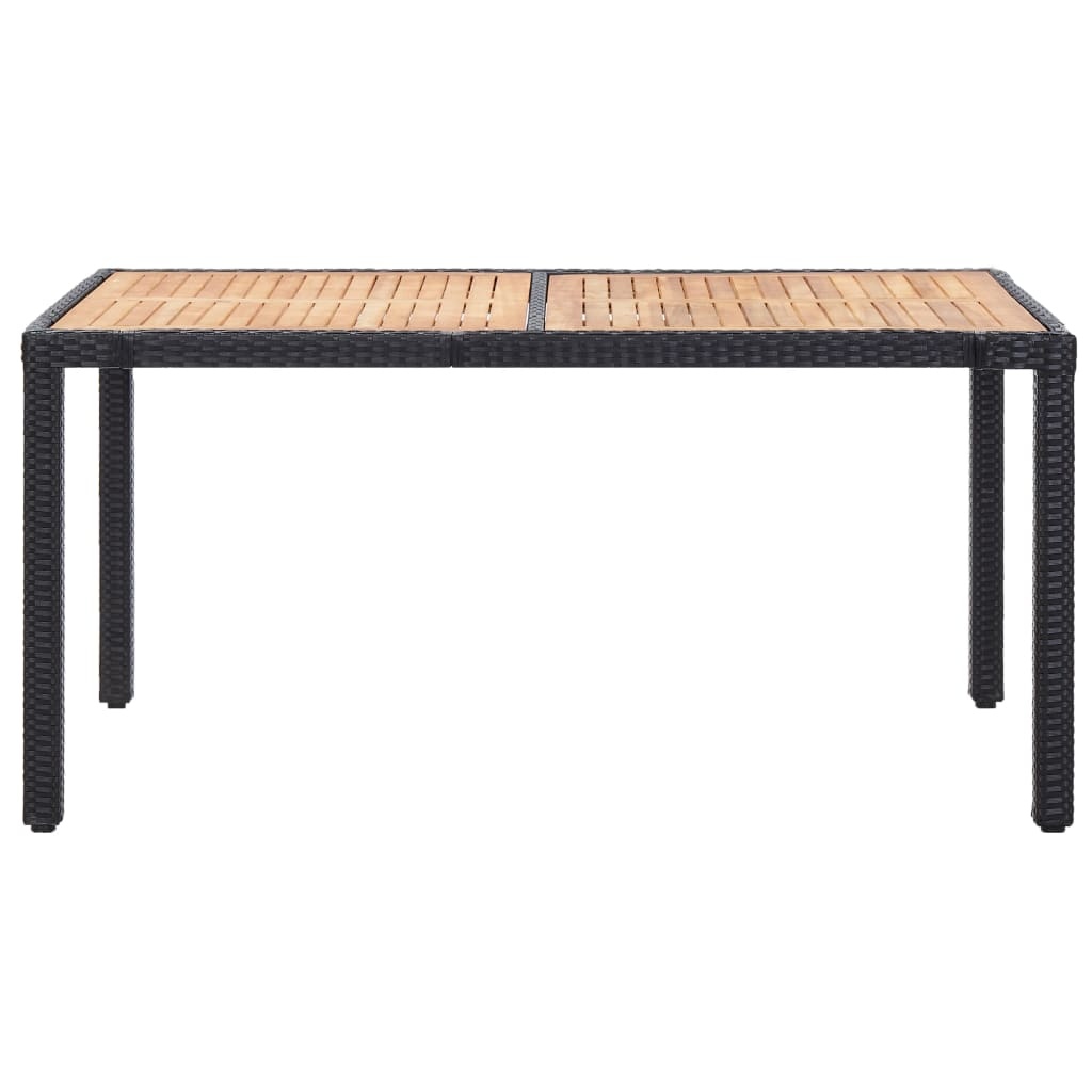 VidaXL 7-delige Tuinset met kussens poly rattan zwart