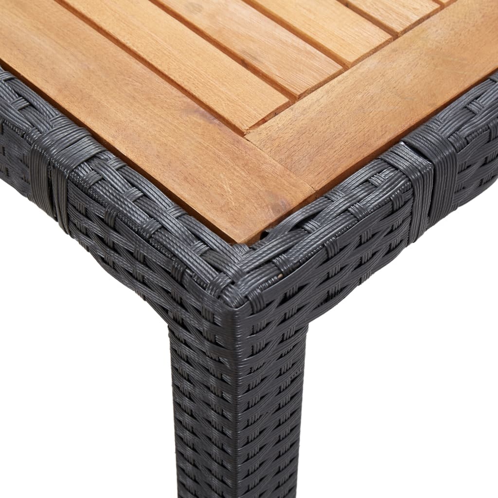 VidaXL 7-delige Tuinset met kussens poly rattan zwart
