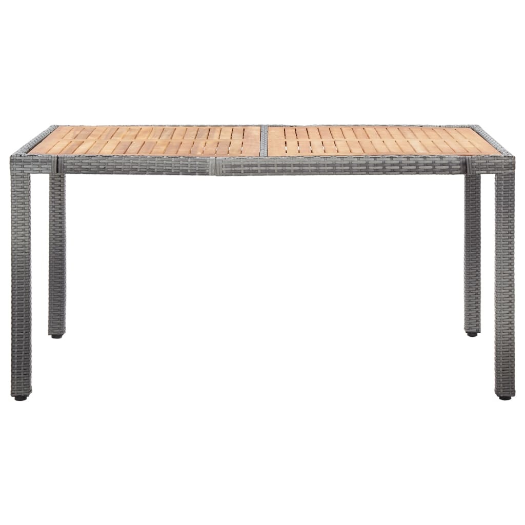 VidaXL 7-delige Tuinset met kussens poly rattan grijs