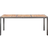 VidaXL 9-delige Tuinset met kussens poly rattan grijs