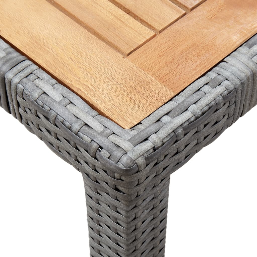 VidaXL 9-delige Tuinset met kussens poly rattan grijs