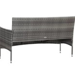 vidaXL 5-delige Loungeset met kussens poly rattan grijs