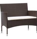 vidaXL 5-delige Loungeset met kussens poly rattan bruin