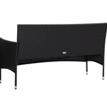 VidaXL 4-delige Loungeset met kussens poly rattan zwart