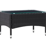 VidaXL 4-delige Loungeset met kussens poly rattan zwart