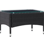 vidaXL 4-delige Loungeset met kussens poly rattan zwart