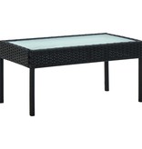 vidaXL 5-delige Loungeset met kussens poly rattan zwart