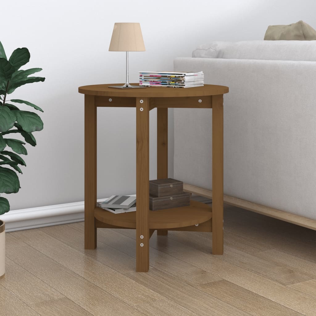 VidaXL Salontafel Ø 55x60 cm massief grenenhout honingbruin