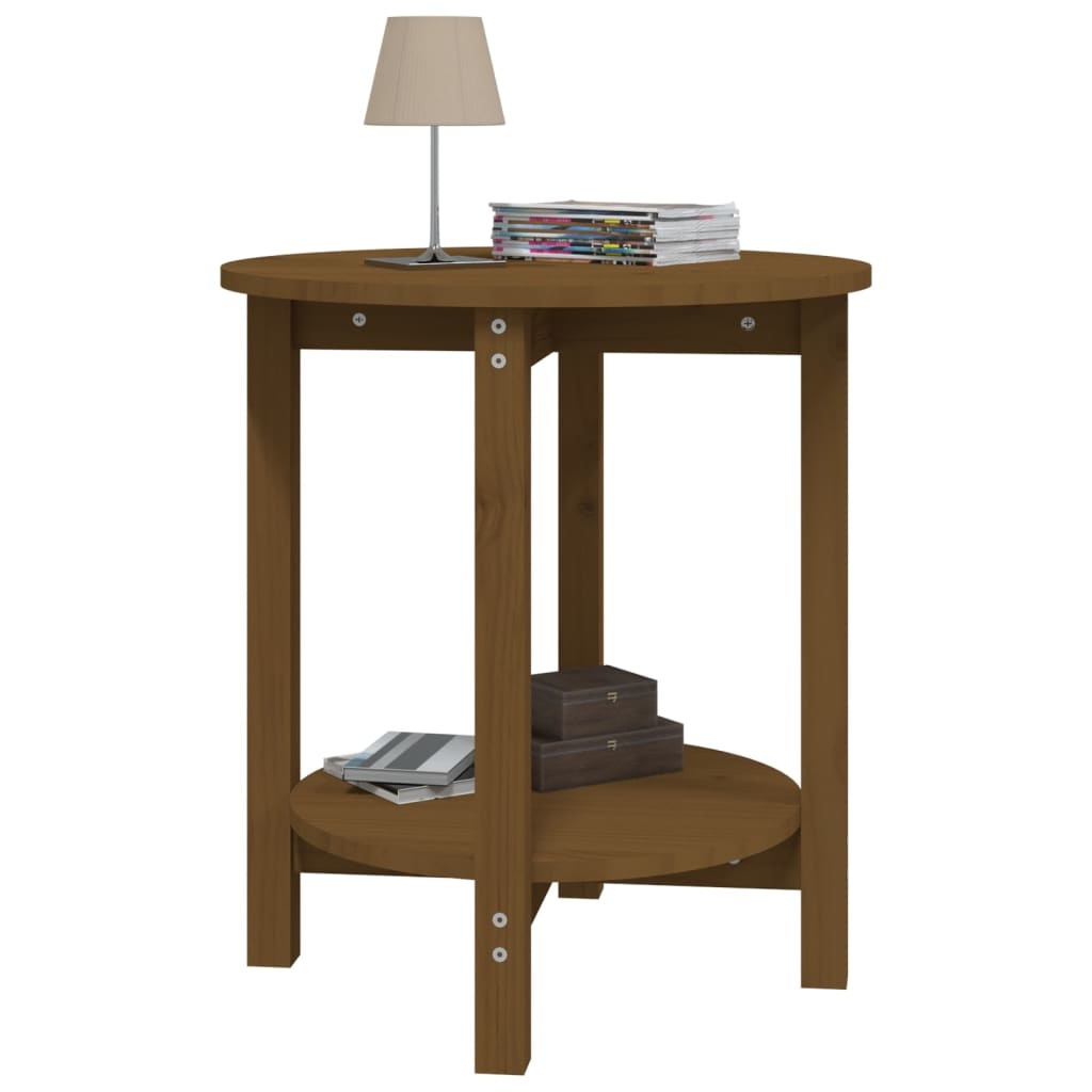 VidaXL Salontafel Ø 55x60 cm massief grenenhout honingbruin