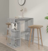 VidaXL Bartafel met opbergrek 100x50x101,5 cm grijs sonoma
